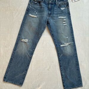 Polo by Ralph Lauren Men's Distressed Blue Straight Jeans NWT